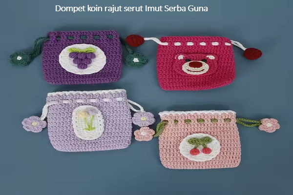 Dompet koin rajut serut